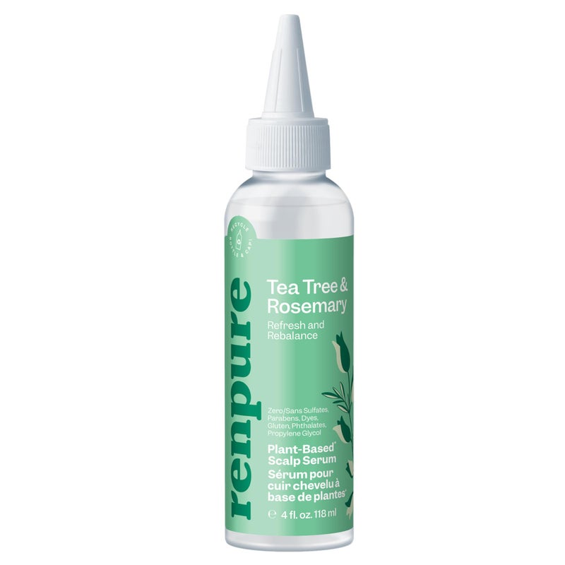 Renpure Tea Tree & Rosemary Scalp Serum, Plant-Based - Refreshing & Rebalancing - For Moisturized, Soft Hair - For Oily/Normal Hair- Tea Tree Leaf Oil, Rosemary Leaf Extract - 4 Fl Oz - Image 1
