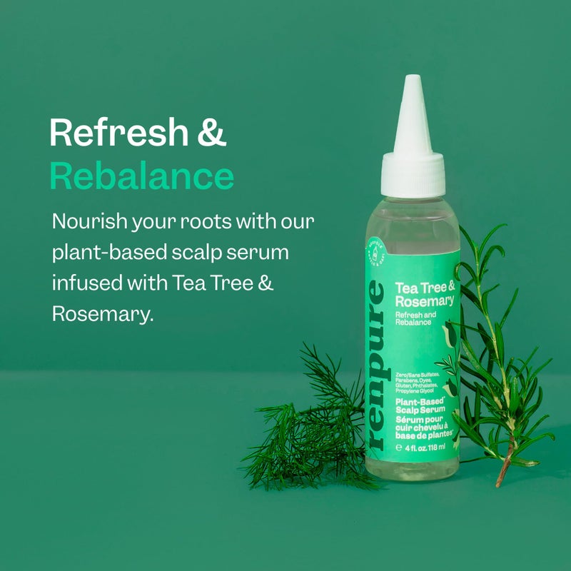 Renpure Tea Tree & Rosemary Scalp Serum, Plant-Based - Refreshing & Rebalancing - For Moisturized, Soft Hair - For Oily/Normal Hair- Tea Tree Leaf Oil, Rosemary Leaf Extract - 4 Fl Oz - Image 2