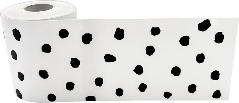 Teacher Created Resources Black Painted Dots on White Straight Rolled Border Trim (TCR8910) - Image 2
