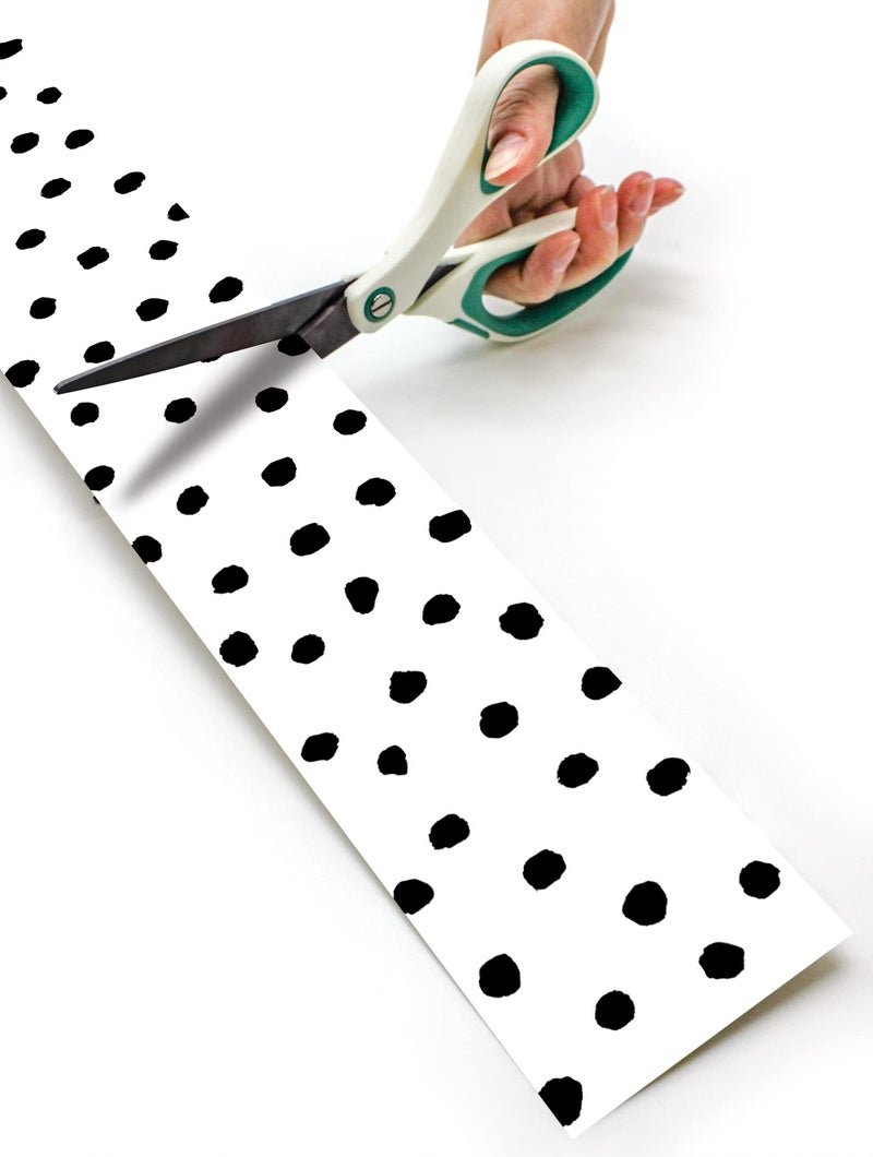 Teacher Created Resources Black Painted Dots on White Straight Rolled Border Trim (TCR8910) - Image 4