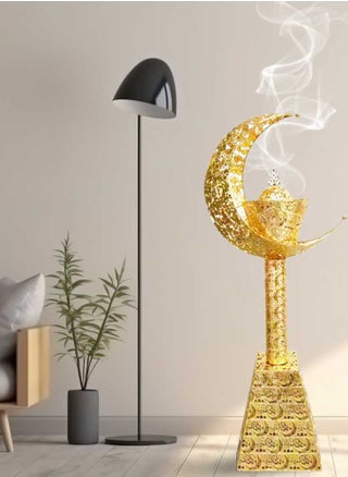 Large Oud Burner 105 cm Tall Incense Burner Moon Design Ramadan Decore for Big Halls Big Houses and Mosque - pzsku/ZFE26FF2DC0153E3BA297Z/45/_/1729673154/c732b068-007c-43ab-b8bf-056d154fa01f