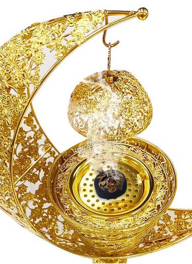بخور بوسيدين مبخرة عود كبيرة بطول 105 سم تصميم قمر ديكور رمضان للقاعات الكبيرة والبيوت الكبيرة والمساجد  - Image 3