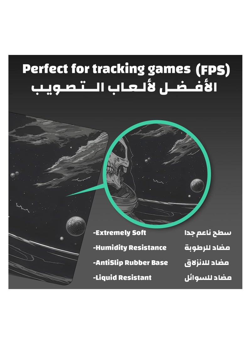 ياسا ماوس باد كبير جدا من ياسا مقاس 100*50 سم بتصميم جرافيك جميل جدا مع خاصية منع الانزلاق يكفي للفأرة والكيبورد وحواف مخيطه ومضاد للسوائل باتقان الجمجمه  - Image 3