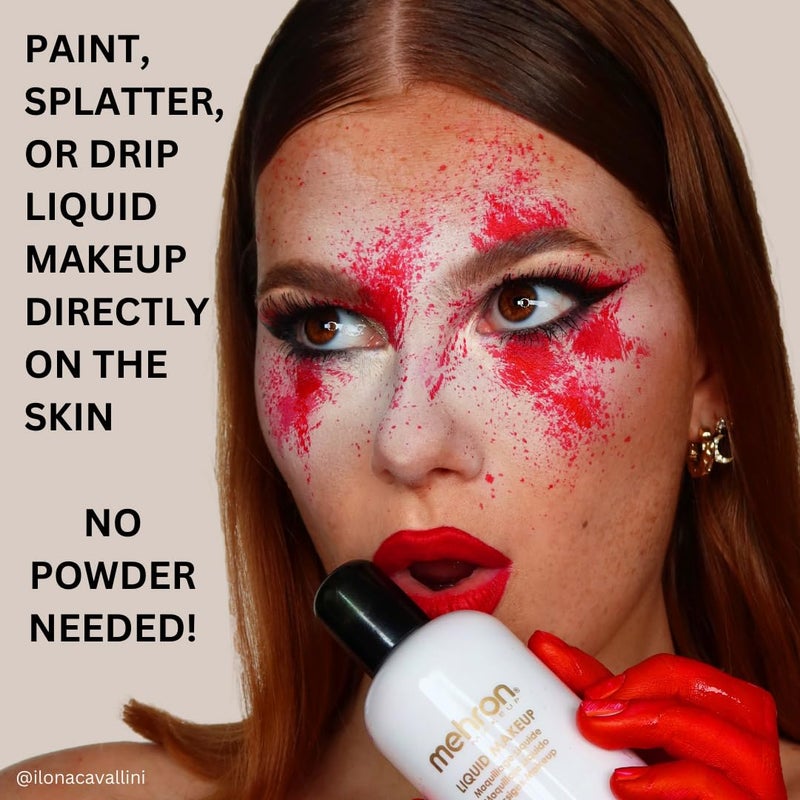 Mehron Makeup Liquid Makeup | Face Paint and Body Paint Perfect for Halloween, Cosplay I Air Brush Compatible 4.5 oz (133 ml) (MOONLIGHT WHITE) - Image 4