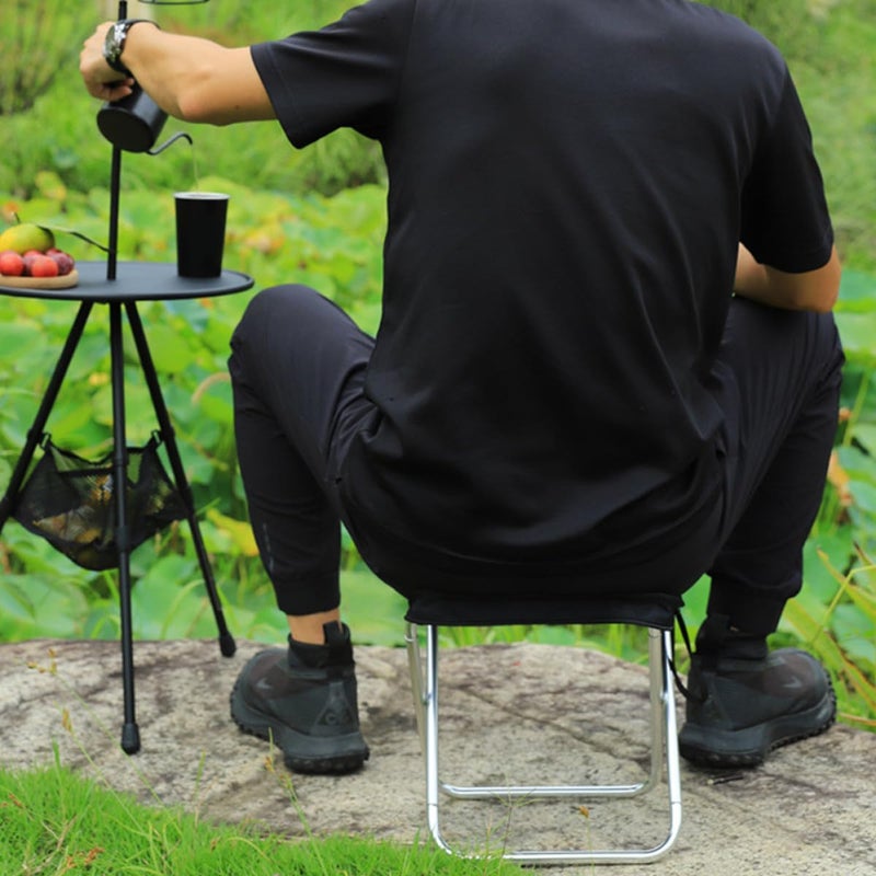 Portable Folding Stool Lightweight Aluminum Alloy Camping Travel Picnic Fishing Foot Bench - Image 3