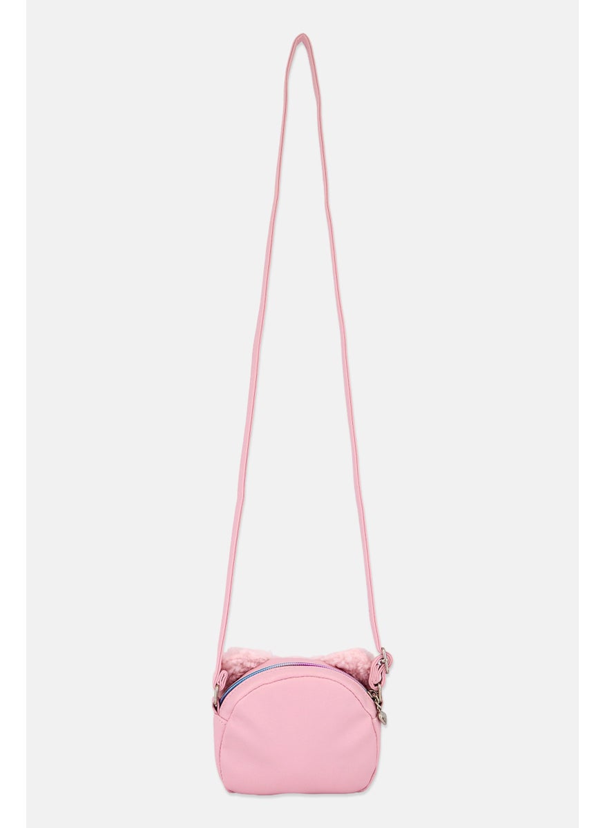 OMG Accessories Kids Girl Faux Fur Rounded Crossbody 14 H x 16 L x 5 W cm, Peach  - Image 2