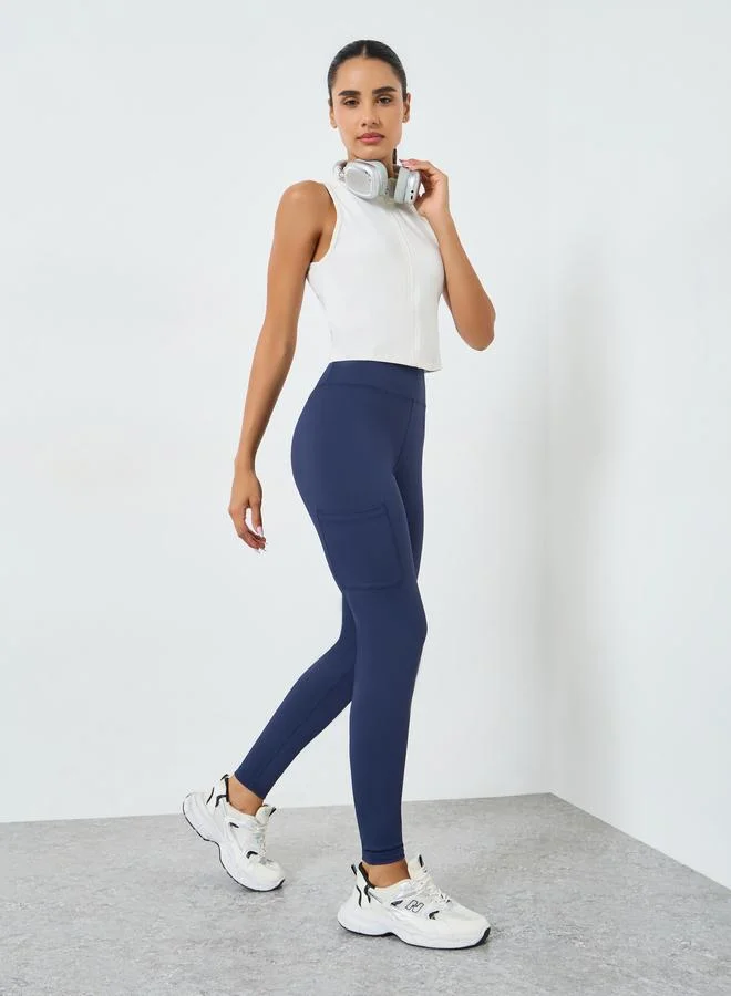 ستايلي اكتيف ليقنز بشعار مطاطي عند الركبة وجيب جانبي