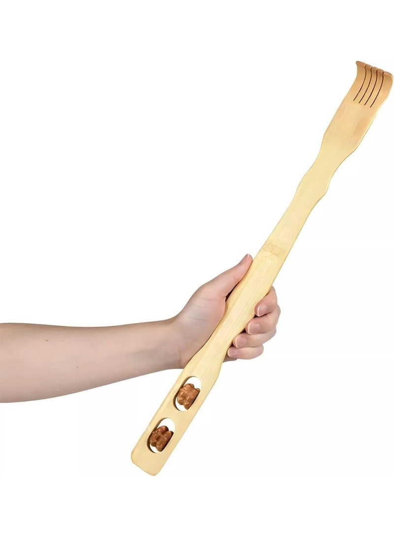 Set of 2 Wooden Handheld Body Scraper – Back Massager Beige (W-7) for Muscle Relaxation - Image 2