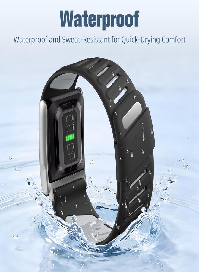 Getino Sport Band Compatible with Whoop 5.0 Bands One, Peak and Life/MG, Breathable Waterproof Silicone Adjustable Replacement Accessories Strap for Whoop Band 5.0 Fitness Activity Tracker, BlackGray - Image 2