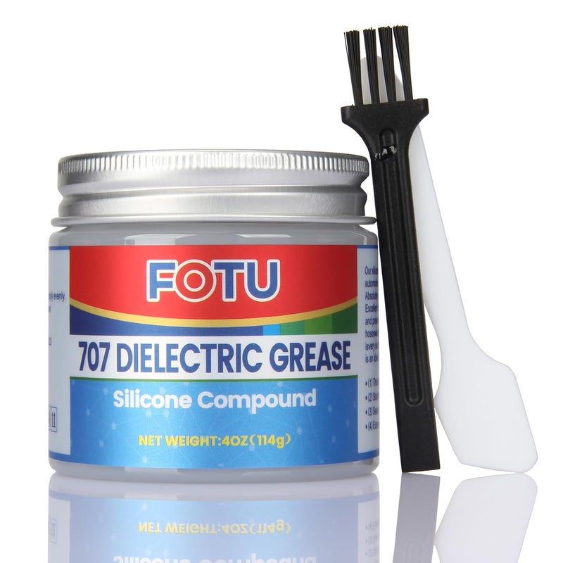 FOTU 707 Dielectric Grease for Electrical Connectors to Battery Terminal 、Spark Plug, Waterproof Plumbers Silicone Grease to O Ring Seal，Automotive Super Lube Synthetic Grease (4 Oz, 1-Pack) Shop & home all-space compatible - Image 1