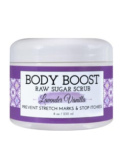 Body Boost Body Boost Lavender Vanilla Raw Sugar Scrub 8 oz Help Treat Dry Skin Stretch Marks and Scars Pregnancy and Nursing Safe Allergen Free Vegan 