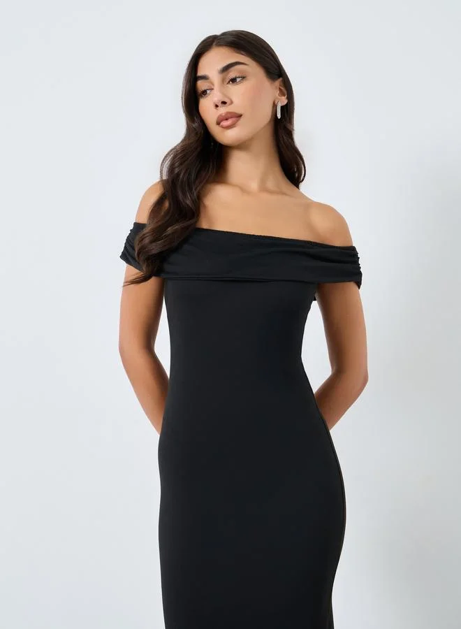 Take Two Take Two Black Off-Shoulder Maxi Dress