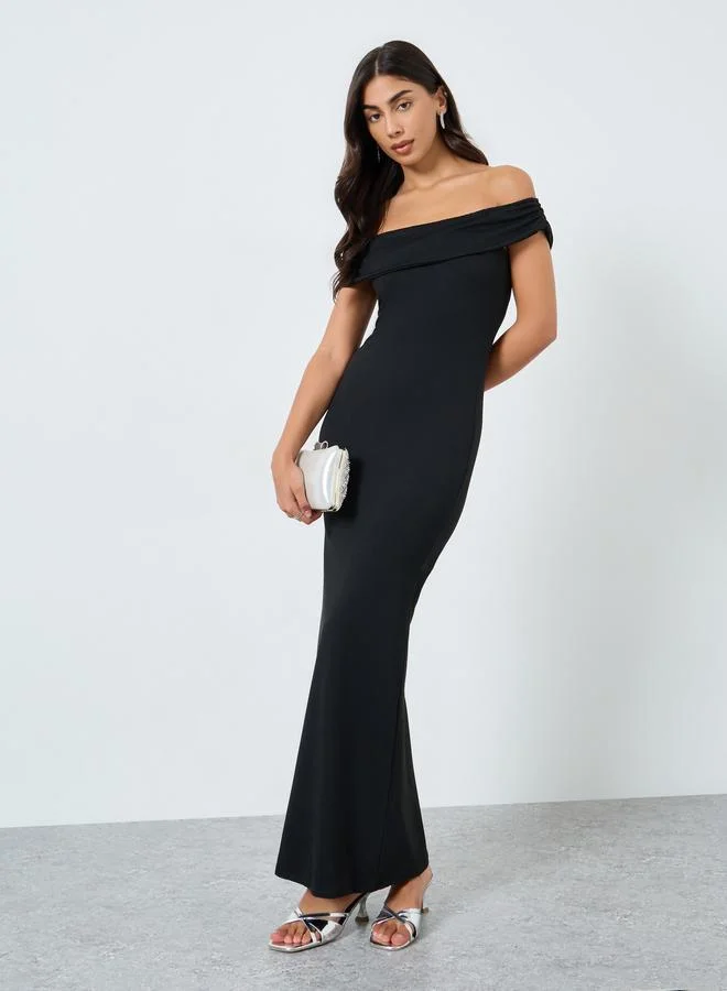 Take Two Take Two Black Off-Shoulder Maxi Dress