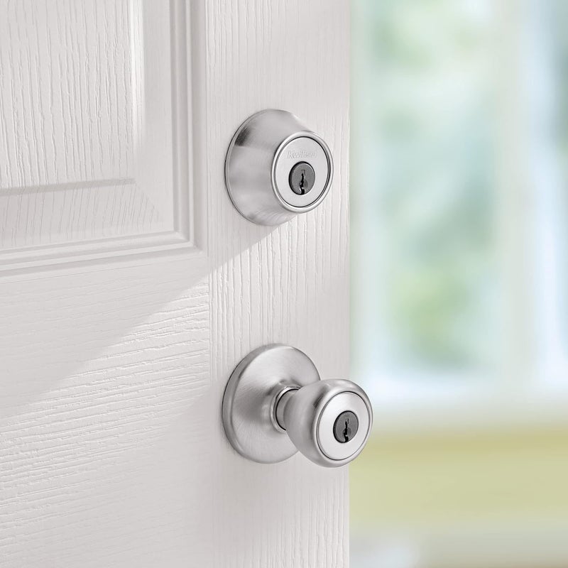 Kwikset Kwikset 690 Tylo Entry Knob and Single Cylinder Deadbolt Combo 1Pack Satin Chrome  - Image 3