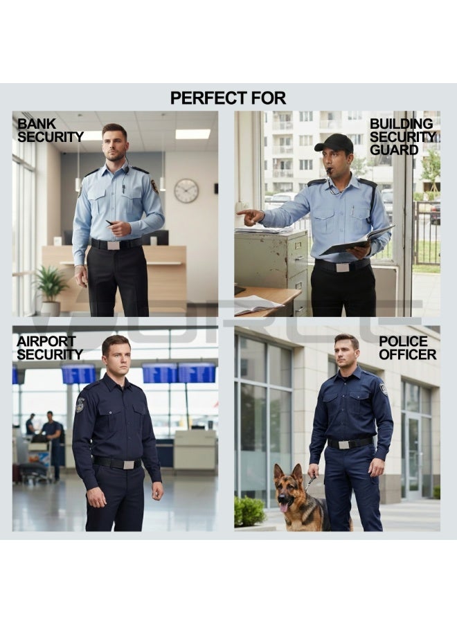 فورس حزام أمني للرجال والنساء – حزام ويب نايلون ثقيل مع إبزيم معدني رولر لوك – حزام تكتيكي قابل للتعديل لحراس الأمن، ضباط الشرطة، موظفي المطار، السفر، المشي الجبلي والجولف - Image 2