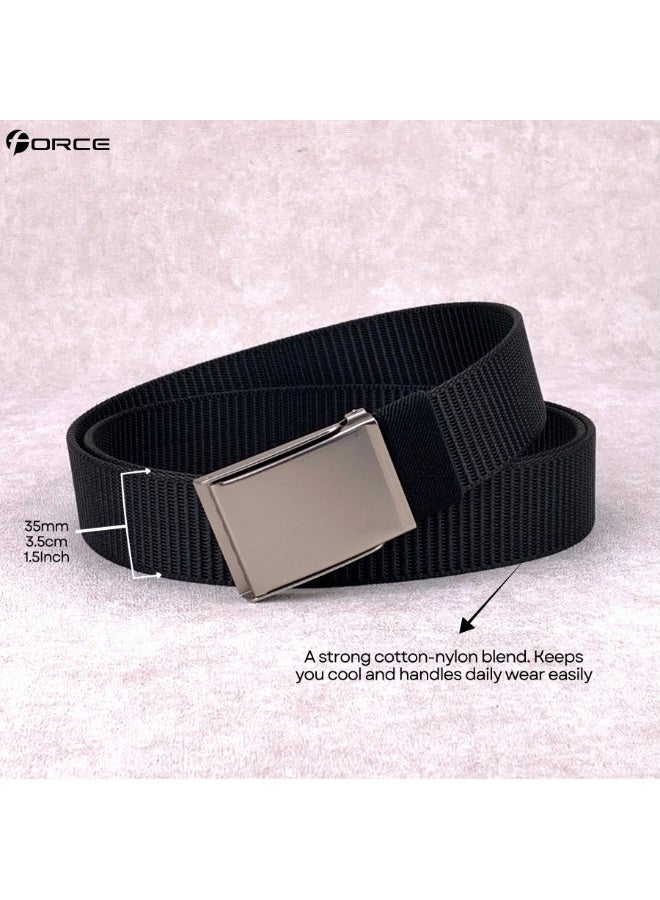 فورس حزام أمني للرجال والنساء – حزام ويب نايلون ثقيل مع إبزيم معدني رولر لوك – حزام تكتيكي قابل للتعديل لحراس الأمن، ضباط الشرطة، موظفي المطار، السفر، المشي الجبلي والجولف - Image 3
