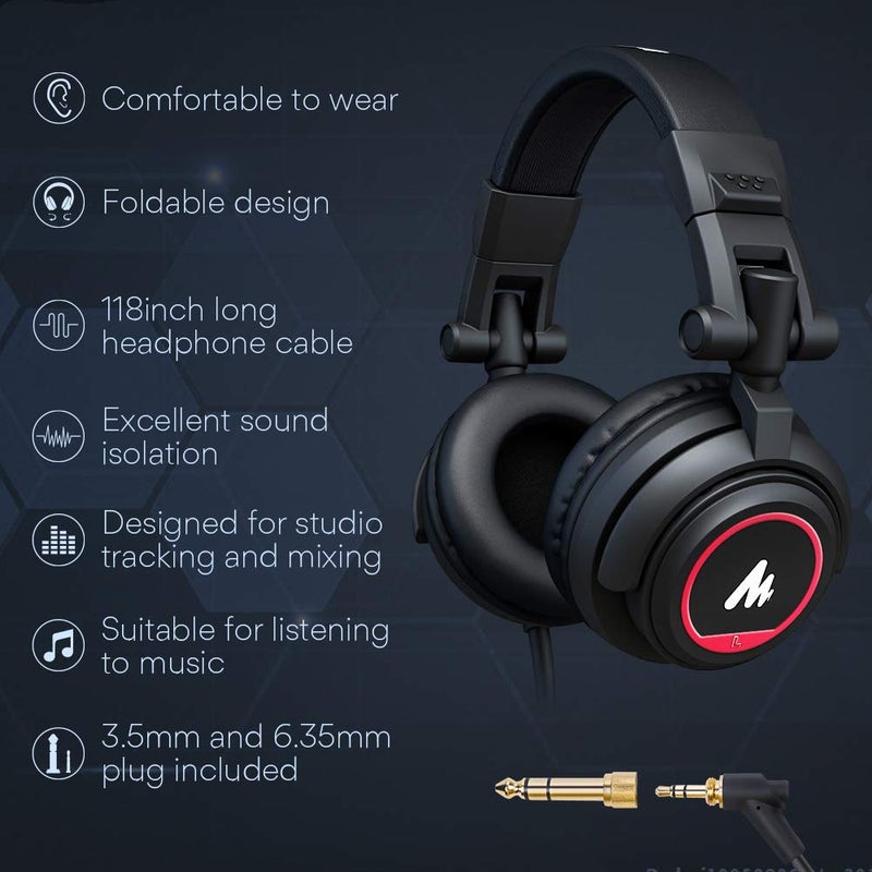 MAONO Microphone with Studio Headphone Set 192kHz/24bit Vocal Condenser Cardioid Podcast Mic Compatible with Mac and Windows, YouTube, Gaming, Live Streaming, Voice-Over (AU-A04H) - Image 4