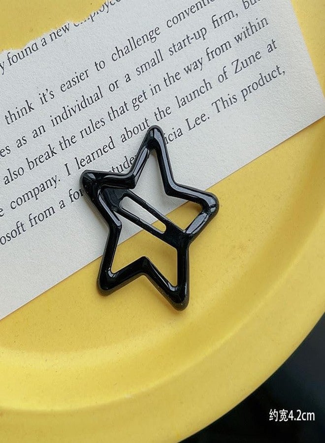 Rinpoche Non-Slip Mini Tic Tac Small Stars Shape Hair Pin Cute Star Hair Barrettes Metal Hair Accessories for Long Short Hair (Black) (Pack Of 10) (Black) - Image 4