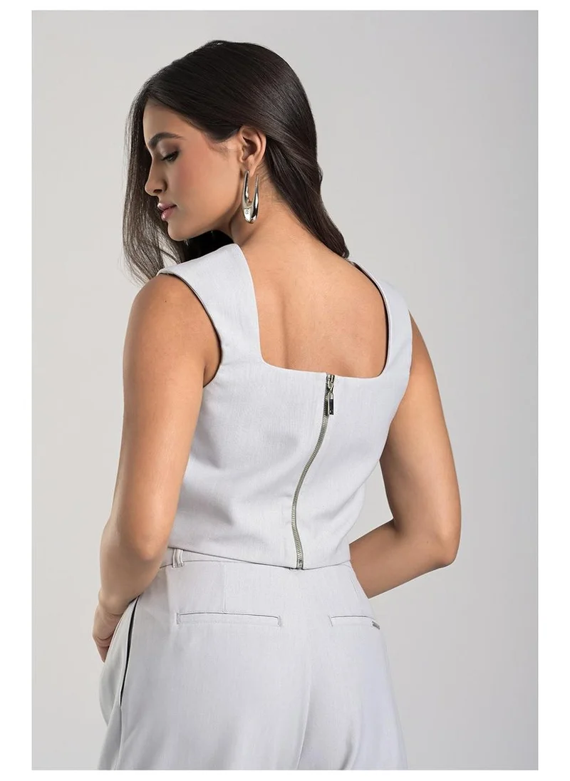 Carmen Steffens Tailored Natural Cropped Top
