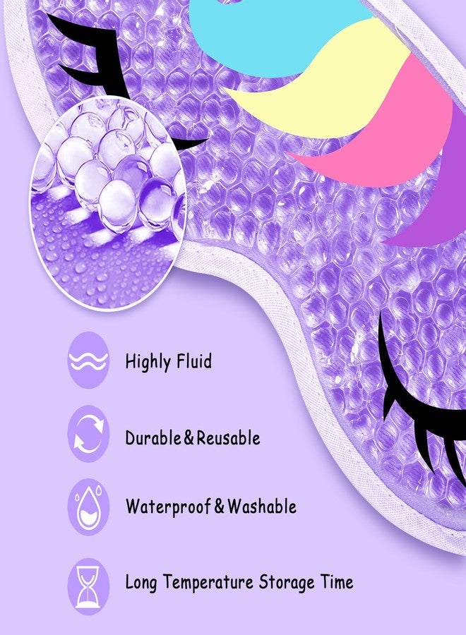 CONBELLA كونبيلا 2 قطعة قناع عين جل لطيف للتبريد، قناع عين قابل لإعادة الاستخدام للعلاج بالحرارة والبرودة، قناع عين بارد بعد الجراحة، للتورم، والهالات السوداء، وحقائب العين، وجفاف العين، والصداع النصفي مع دعم ناعم من الفرو. - Image 5