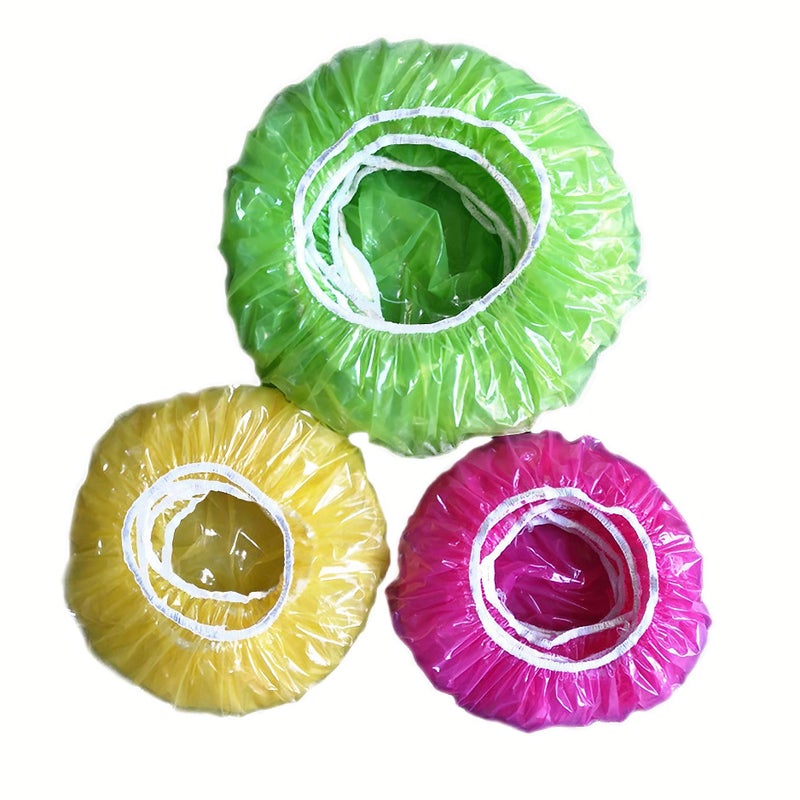 TCOTBE 60 Reusable Elastic Food Bowl Storage Covers,Variety of 3 translucent stretchable sizes and Colorful Dish Plate Covers,Alternative to foil, plastic wrap,BPA Free - Image 1
