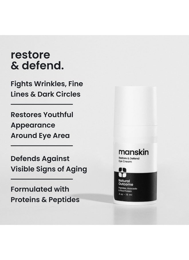 natural outcome natural outcome Man Skin Eye Cream for Men - Restore & Defend Anti Aging Eye Cream with Peptides, Avocado Oil and Rice Proteins  - Image 2