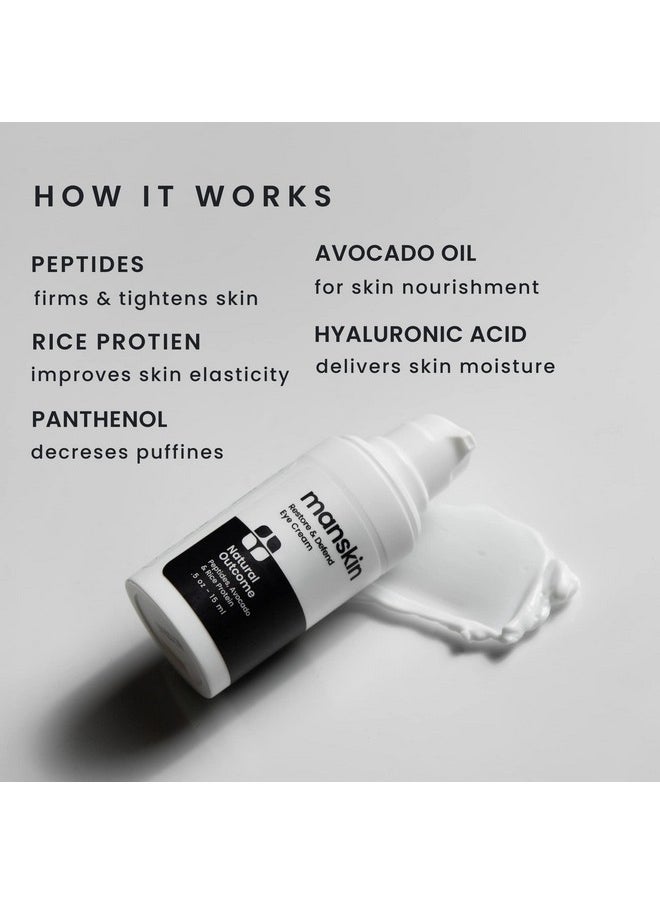 natural outcome natural outcome Man Skin Eye Cream for Men - Restore & Defend Anti Aging Eye Cream with Peptides, Avocado Oil and Rice Proteins  - Image 4
