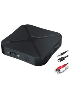 SYOSI Bluetooth 5.0 Audio Transmitter Receiver, 2 in 1 Bluetooth Wireless Audio Adapter Suitable for PC TV Headphones Soundbar Car TV Loudspeaker MP3 Home Stereo System  - Image 1