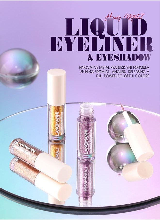 Liquid Glitter Eyeshadow, Long Lasting, Quick Drying, Easy to Apply, Loose Bling Glitter Diamond Pigmented Glue for Eye Crystals Makeup 08