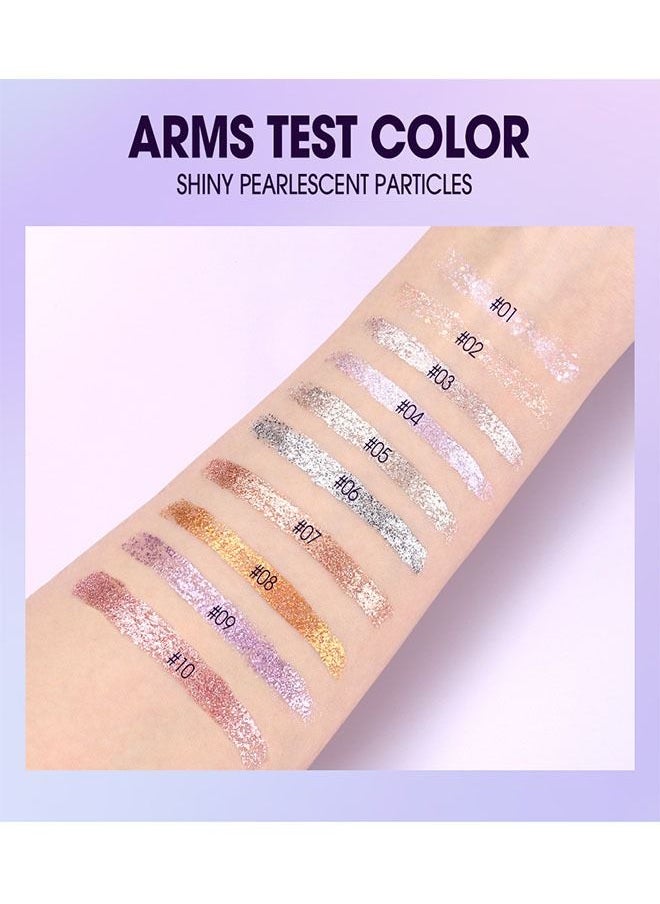 Liquid Glitter Eyeshadow, Long Lasting, Quick Drying, Easy to Apply, Loose Bling Glitter Diamond Pigmented Glue for Eye Crystals Makeup 08