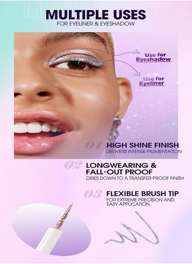 Liquid Glitter Eyeshadow, Long Lasting, Quick Drying, Easy to Apply, Loose Bling Glitter Diamond Pigmented Glue for Eye Crystals Makeup 08