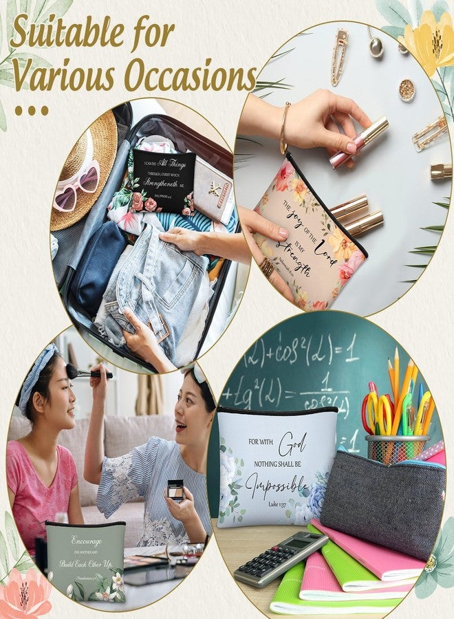 جيتك مجموعة جيتك المكونة من 30 قطعة، هدايا مسيحية للنساء، حقائب مستحضرات تجميل دينية بالجملة، حقائب أقلام رصاص مزينة بآيات من الكتاب المقدس، حقائب مكياج بسحاب للسفر، هدايا للكنيسة الأم (نمط موراندي). - Image 5