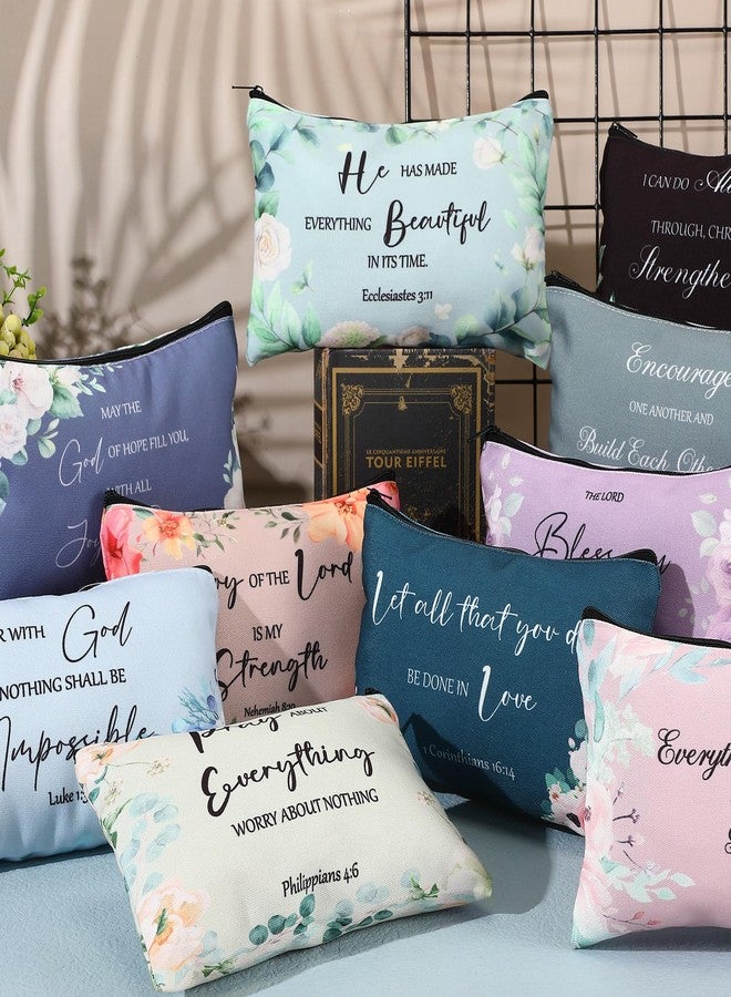 جيتك مجموعة جيتك المكونة من 30 قطعة، هدايا مسيحية للنساء، حقائب مستحضرات تجميل دينية بالجملة، حقائب أقلام رصاص مزينة بآيات من الكتاب المقدس، حقائب مكياج بسحاب للسفر، هدايا للكنيسة الأم (نمط موراندي). - Image 2