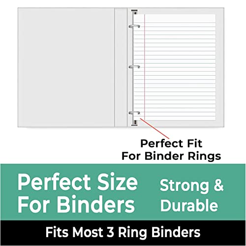 Rosmonde Loose Leaf Paper, 450 Sheets, 3 Pack, College Ruled Paper, 8" x 10.5", Bulk Office Filler Paper, 3 Hole Punched, 150 Sheets/Pack, 56 gsm Paper, College Ruled Notebook Paper for Binder, White - Image 5