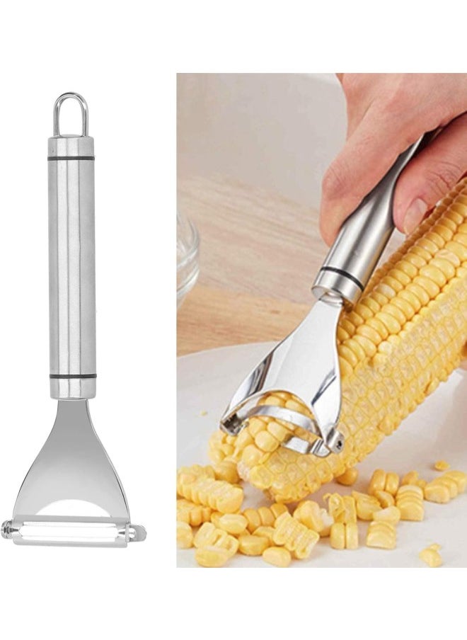 silvercnc - Corn Peeler Stainless Steel Stripper Sweetcorn On The Cob Remover with Good Grips Kitchen Tool - Image 1
