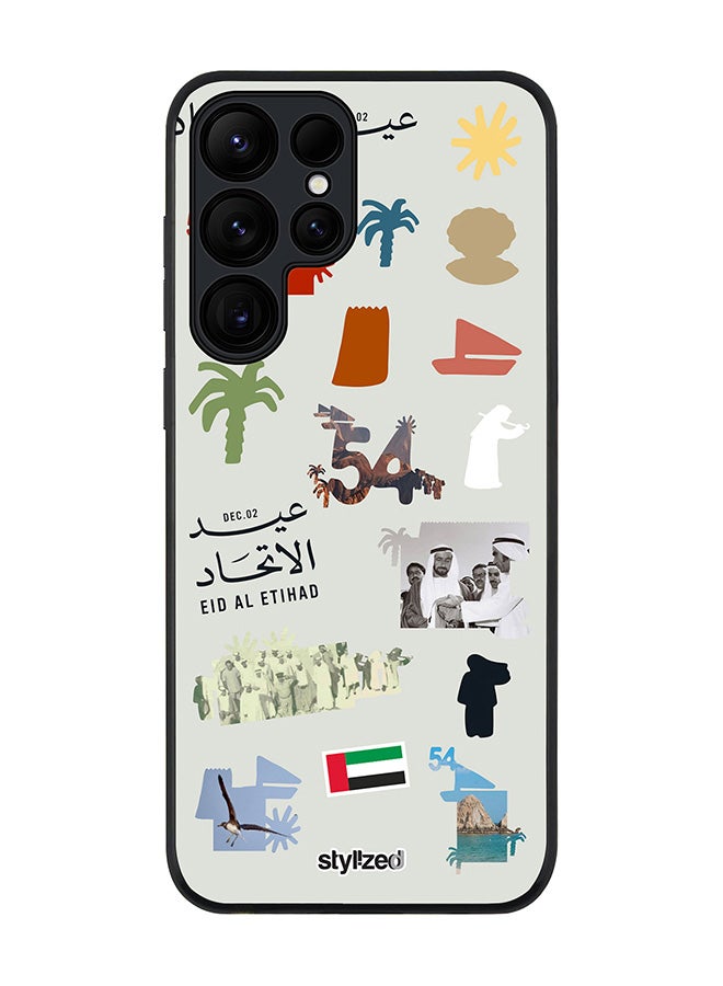 Stylizedd Cover for Samsung Galaxy S24 Ultra Case, Rugged Black Slim fit Soft Flexible Anti Drop TPU Gel Thin Protective Phone Cases- Eid Al Etihad 54th UAE National Day, Light Grey - Image 1