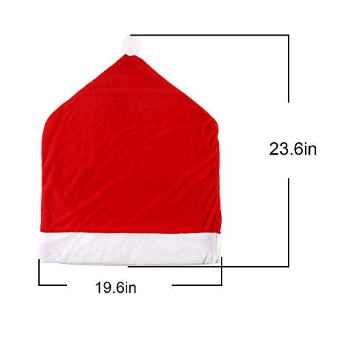 CCINEE 4pc Red Hat Dining Chair Slipcovers,Christmas Chair Back Covers Kitchen Chair Covers for Christmas Holiday Festival Decoration - Image 2