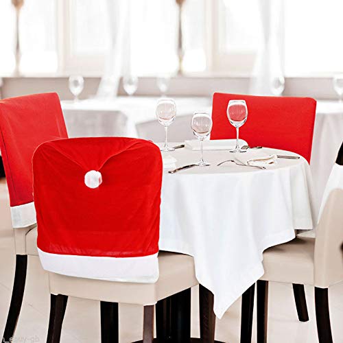 CCINEE 4pc Red Hat Dining Chair Slipcovers,Christmas Chair Back Covers Kitchen Chair Covers for Christmas Holiday Festival Decoration - Image 5