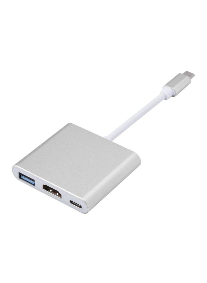 Type-C To 4K HDMI USB Convertible Adapter For Apple Macbook White - Image 1