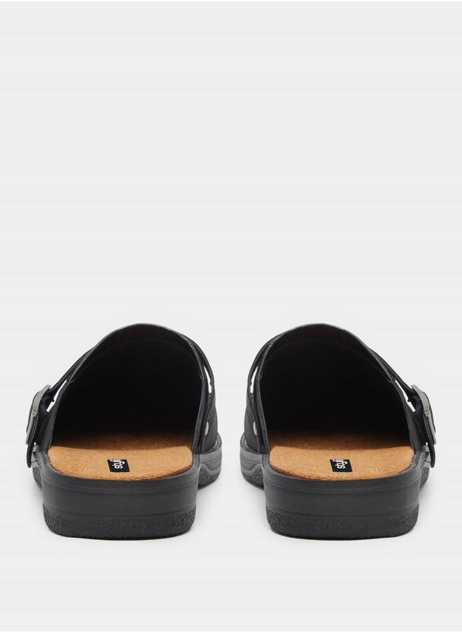 Styli Styli Faux Leather Slip On Clogs with Buckle Detail  - Image 5