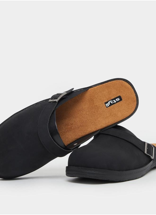 Styli Styli Faux Leather Slip On Clogs with Buckle Detail  - Image 4