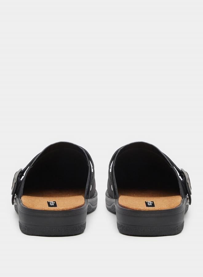 ستايلي حذاء خشبي سهل الارتداء من الجلد الصناعي مع تفاصيل مشبك - Image 5