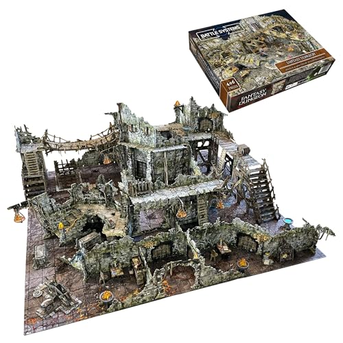 Battle Systems Fantasy Dungeon Terrain Core Set - Battle Systems Terrain Immersive Scenery for D&D DND Maladum Pathfinder RPGs Full Color Heavy Duty Cardstock Printed Both Sides - Image 1