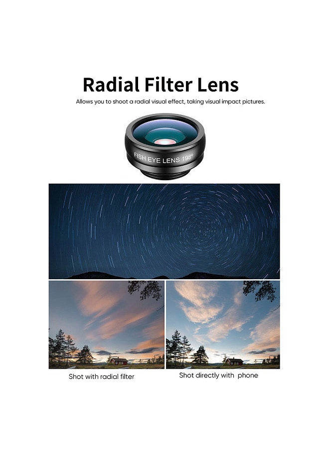 APEXEL - APEXEL 10-in-1 Phone Lens Kit with 22X Telephoto Lens 198° Fisheye Lens Kaleidoscope Lens - Image 1