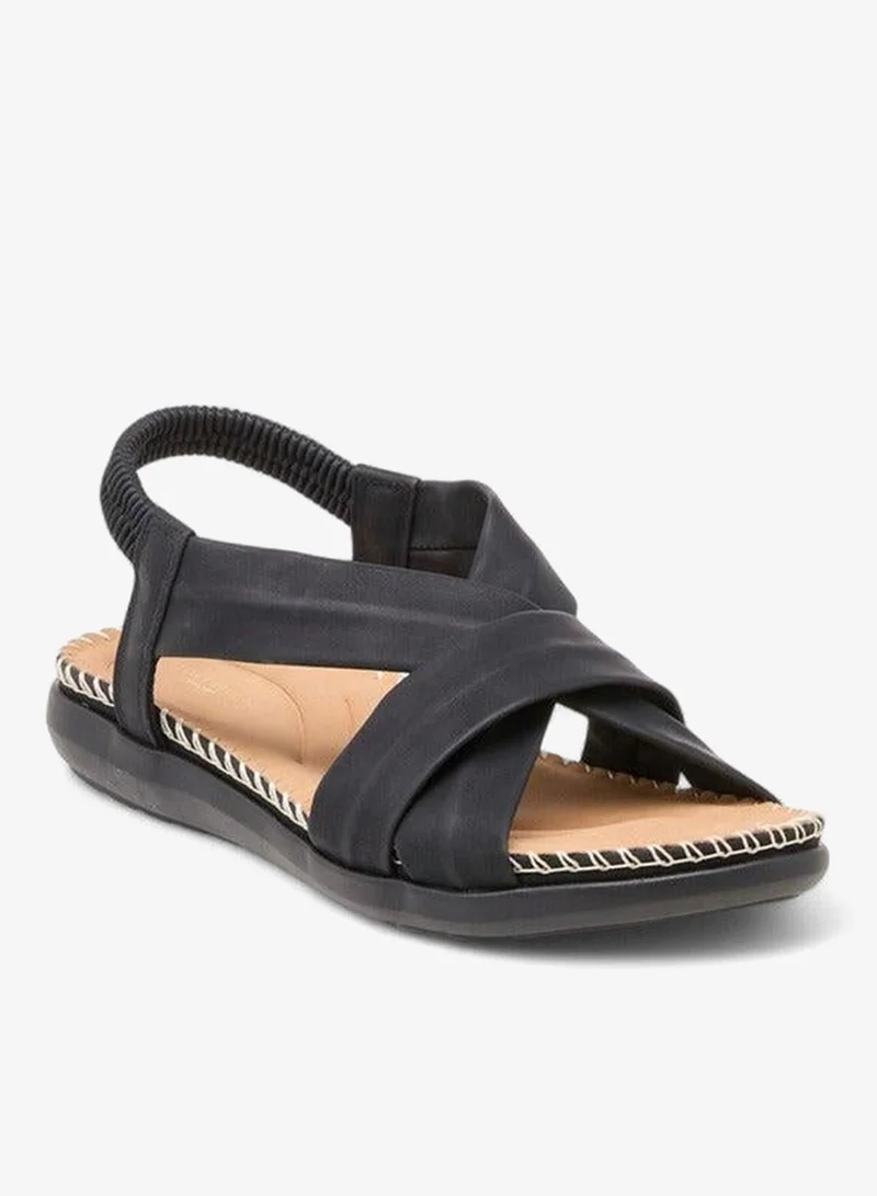 Solid Cross Strap Slingback Sandals