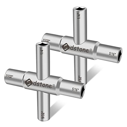 Sdstone Water Key Tool 4 Way Sillcock Key with 4 Wrench Sizes，Sillcock Water Key Fits Sillcock, Stopcock and Valves, Spigot handle replacement,2 Pack - Image 1