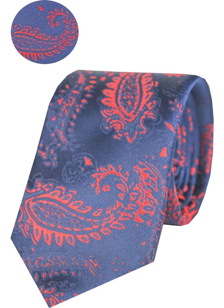 فاريتا Men's Navy Blue Wide Cut Patterned Tie