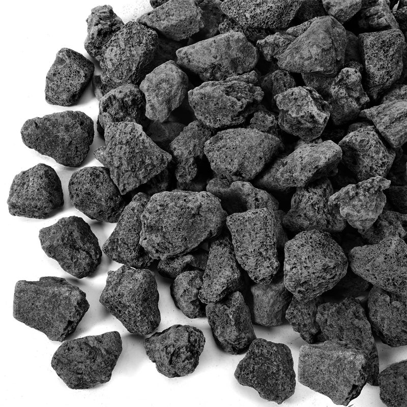 GasSaf 10 Pounds Black Lava Rocks for Fire Pit Fireplace Gas Fire Tables Gas Log Set Decorative Landscaping Rocks for Indoor and Outdoor 0812 Inch