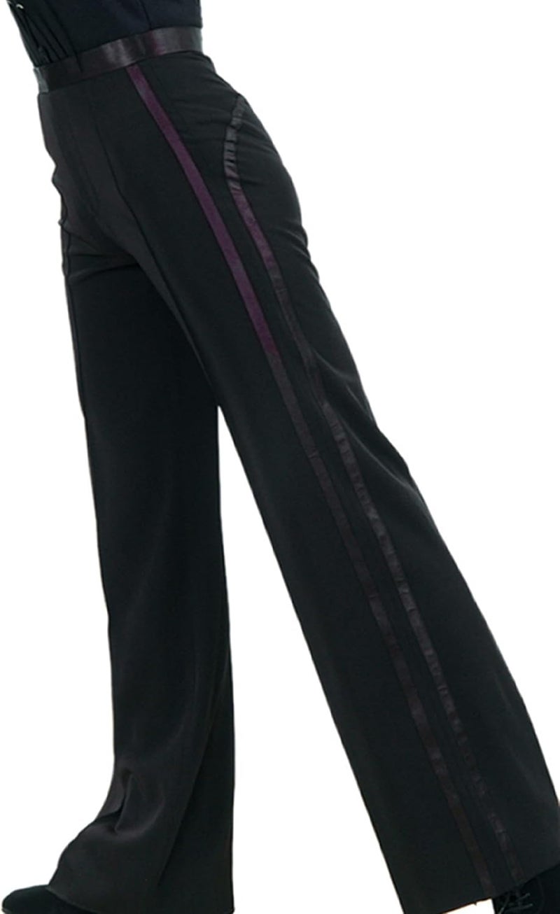 LOVE FOR DANCE JS CHOW Black Men's Boys' Latin Ballroom Smooth Rhythm Performance Competition Practice Dance Pants - Image 1