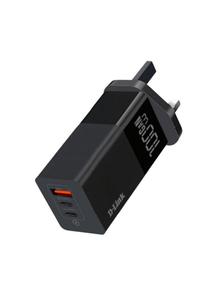 100W, 1*USB A, 2*USB C,  Gen 3 GaN Technology, over current/short circuit protection, anti interference, anti static..UK Plug